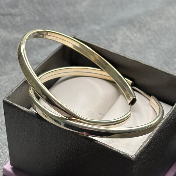 Classico Silver Hoops - Large - Picture 7 of 7